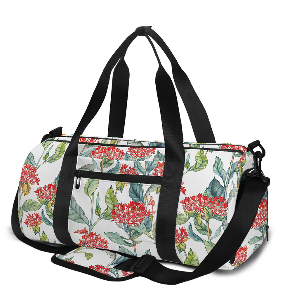 Watercolor Bouvardia Print Gym Bag
