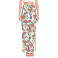 Watercolor Bouvardia Print High Slit Maxi Skirt