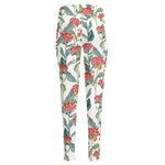 Watercolor Bouvardia Print High-Waisted Pocket Leggings