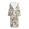 Watercolor Bouvardia Print Hooded Bathrobe