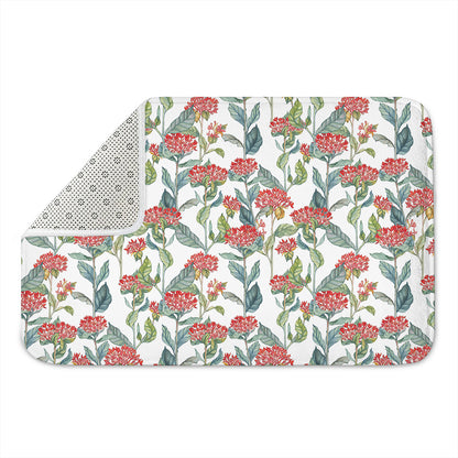 Watercolor Bouvardia Print Indoor Door Mat