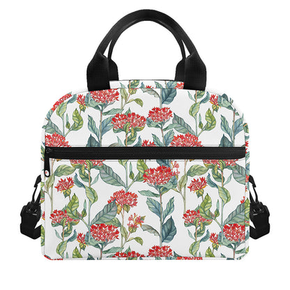 Watercolor Bouvardia Print Insulated Lunch Bag