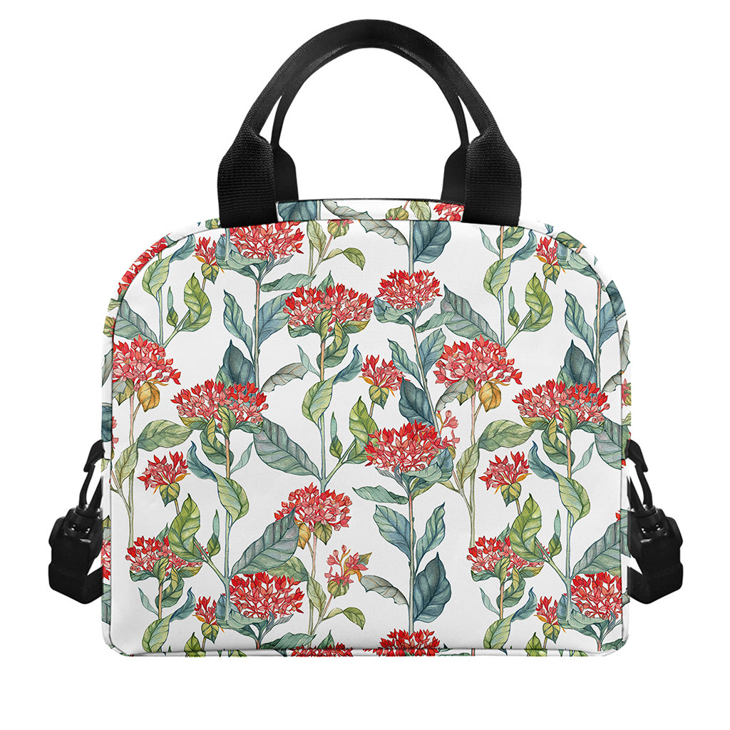 Watercolor Bouvardia Print Insulated Lunch Bag