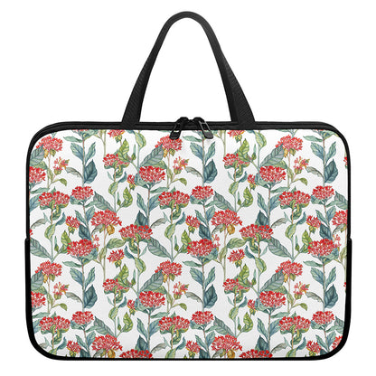 Watercolor Bouvardia Print Laptop Sleeve With Handle