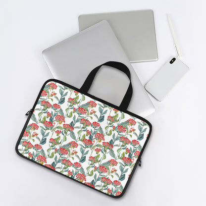 Watercolor Bouvardia Print Laptop Sleeve With Handle