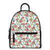 Watercolor Bouvardia Print Leather Backpack