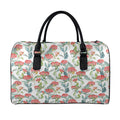 Watercolor Bouvardia Print Leather Duffel Bag