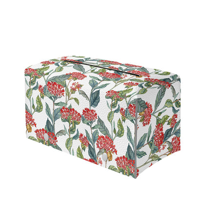 Watercolor Bouvardia Print Leather Tissue Box Cover