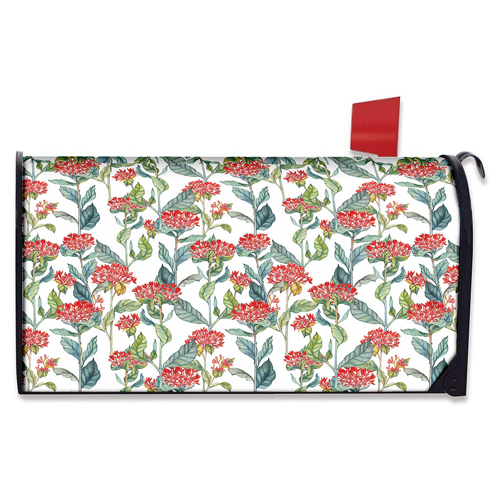 Watercolor Bouvardia Print Mailbox Cover