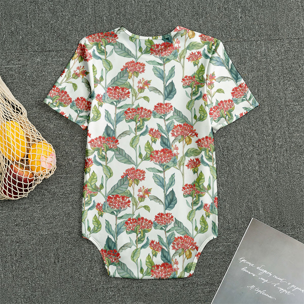 Watercolor Bouvardia Print Men's Bodysuit