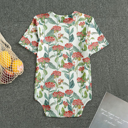 Watercolor Bouvardia Print Men's Bodysuit