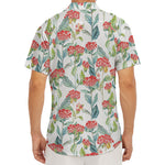 Watercolor Bouvardia Print Men's Deep V-Neck Shirt