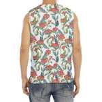 Watercolor Bouvardia Print Men's Fitness Tank Top