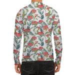 Watercolor Bouvardia Print Men's Long Sleeve Rash Guard