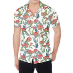 Watercolor Bouvardia Print Men's Shirt