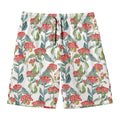 Watercolor Bouvardia Print Men's Swim Trunks