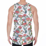 Watercolor Bouvardia Print Men's Velvet Tank Top