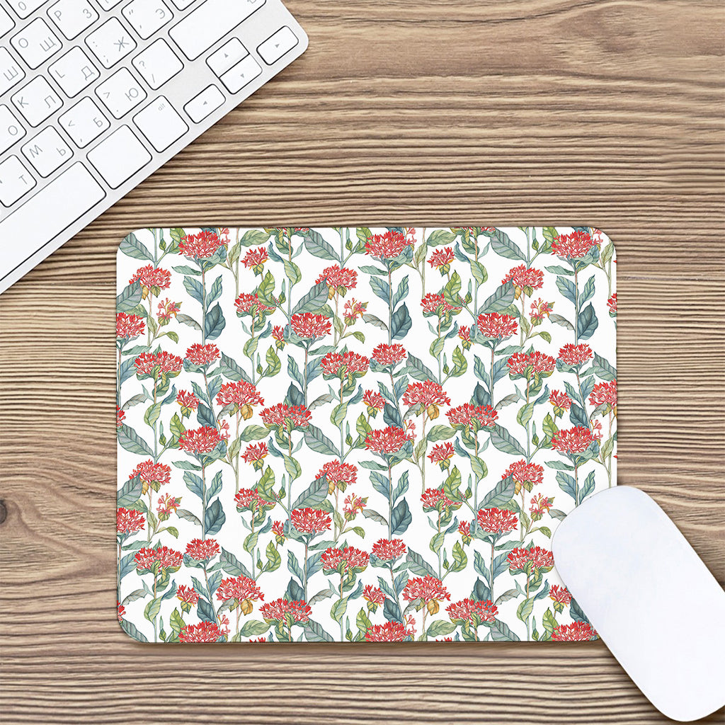 Watercolor Bouvardia Print Mouse Pad