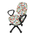 Watercolor Bouvardia Print Office Chair Cover