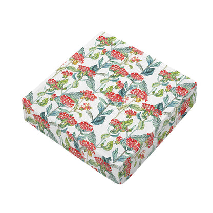 Watercolor Bouvardia Print Outdoor Seat Cushion Cover