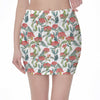 Watercolor Bouvardia Print Pencil Mini Skirt