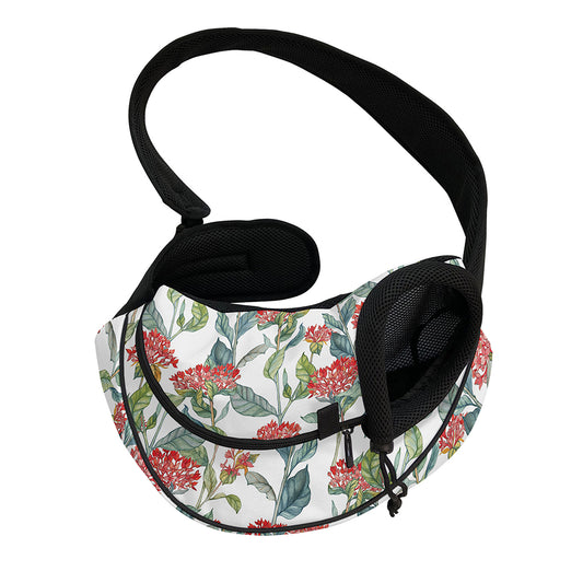 Watercolor Bouvardia Print Pet Sling Carrier