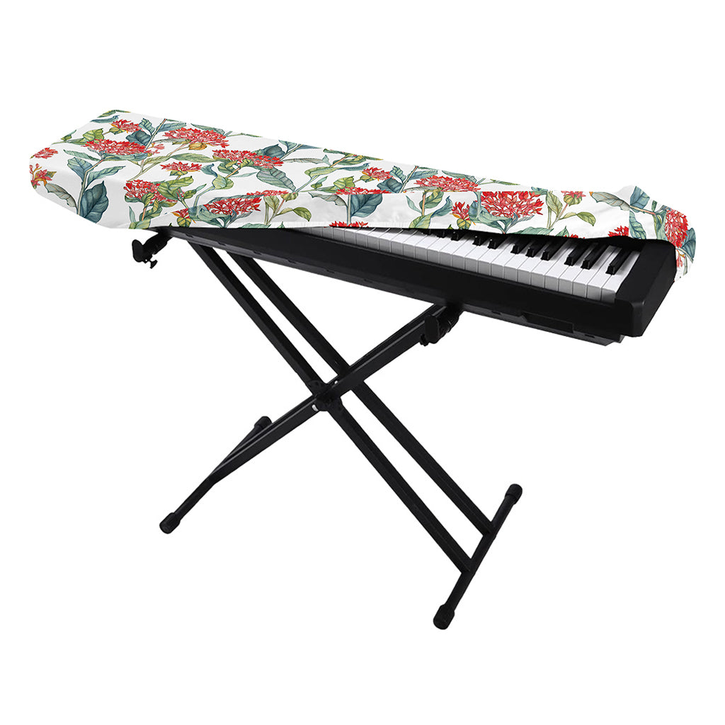 Watercolor Bouvardia Print Piano Keyboard Cover