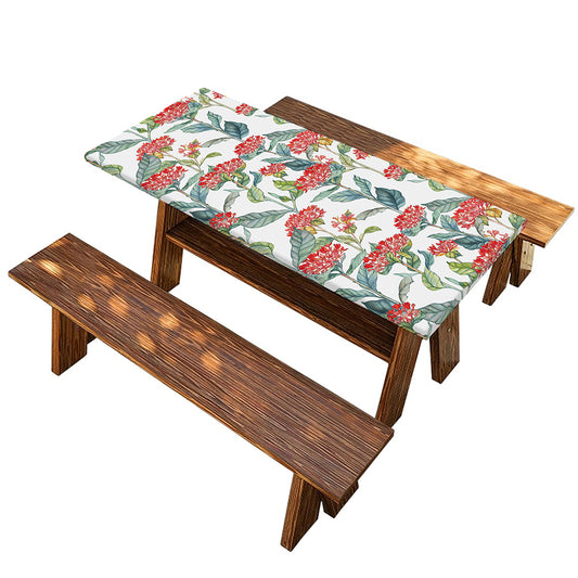 Watercolor Bouvardia Print Picnic Table Cover