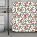 Watercolor Bouvardia Print Polyester Shower Curtain