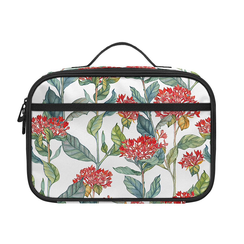 Watercolor Bouvardia Print Portable Lunch Bag