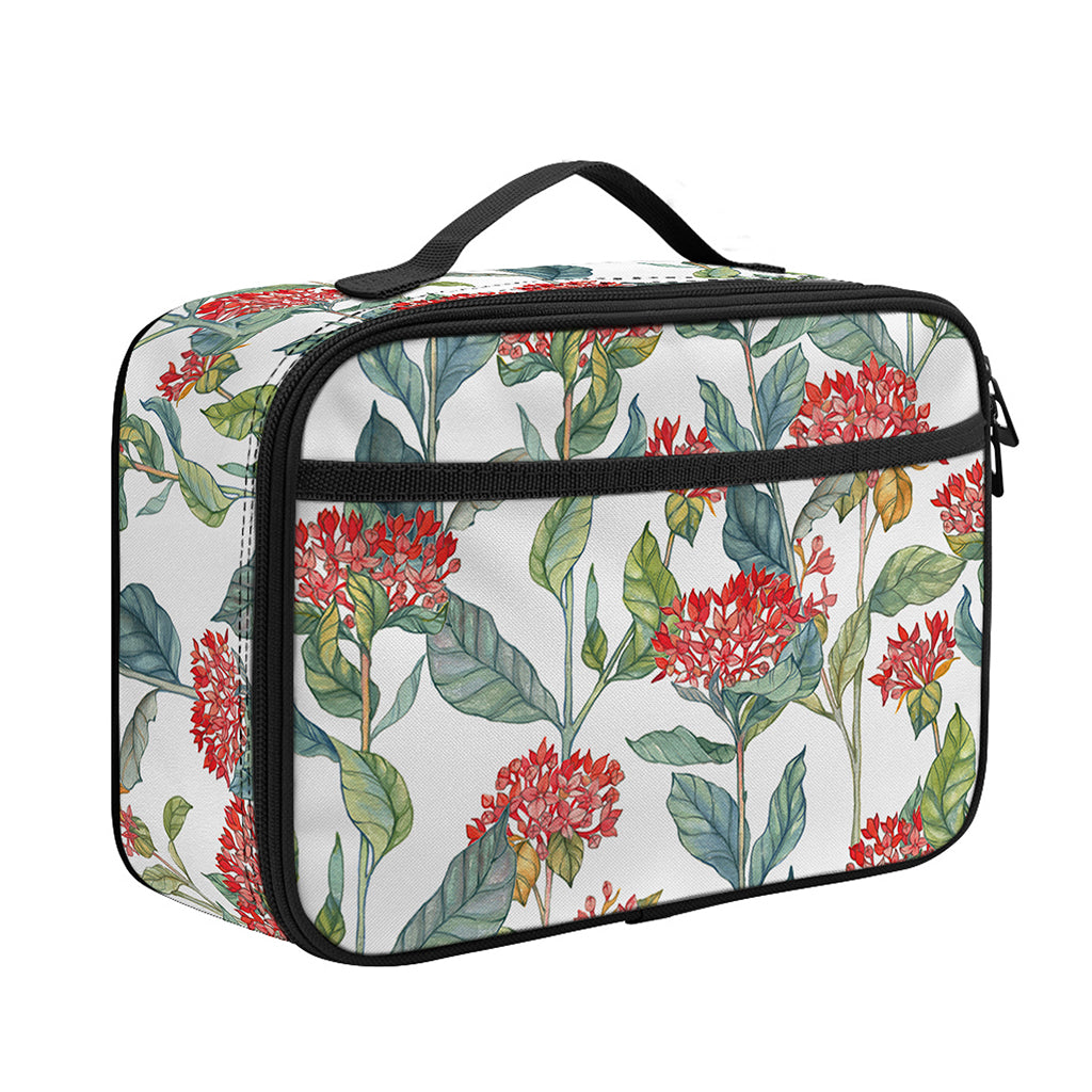 Watercolor Bouvardia Print Portable Lunch Bag