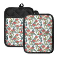 Watercolor Bouvardia Print Pot Holders With Pocket