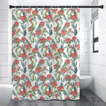 Watercolor Bouvardia Print Premium Shower Curtain