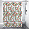 Watercolor Bouvardia Print Premium Shower Curtain