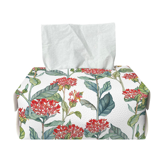 Watercolor Bouvardia Print Rectangle Tissue Box Cover