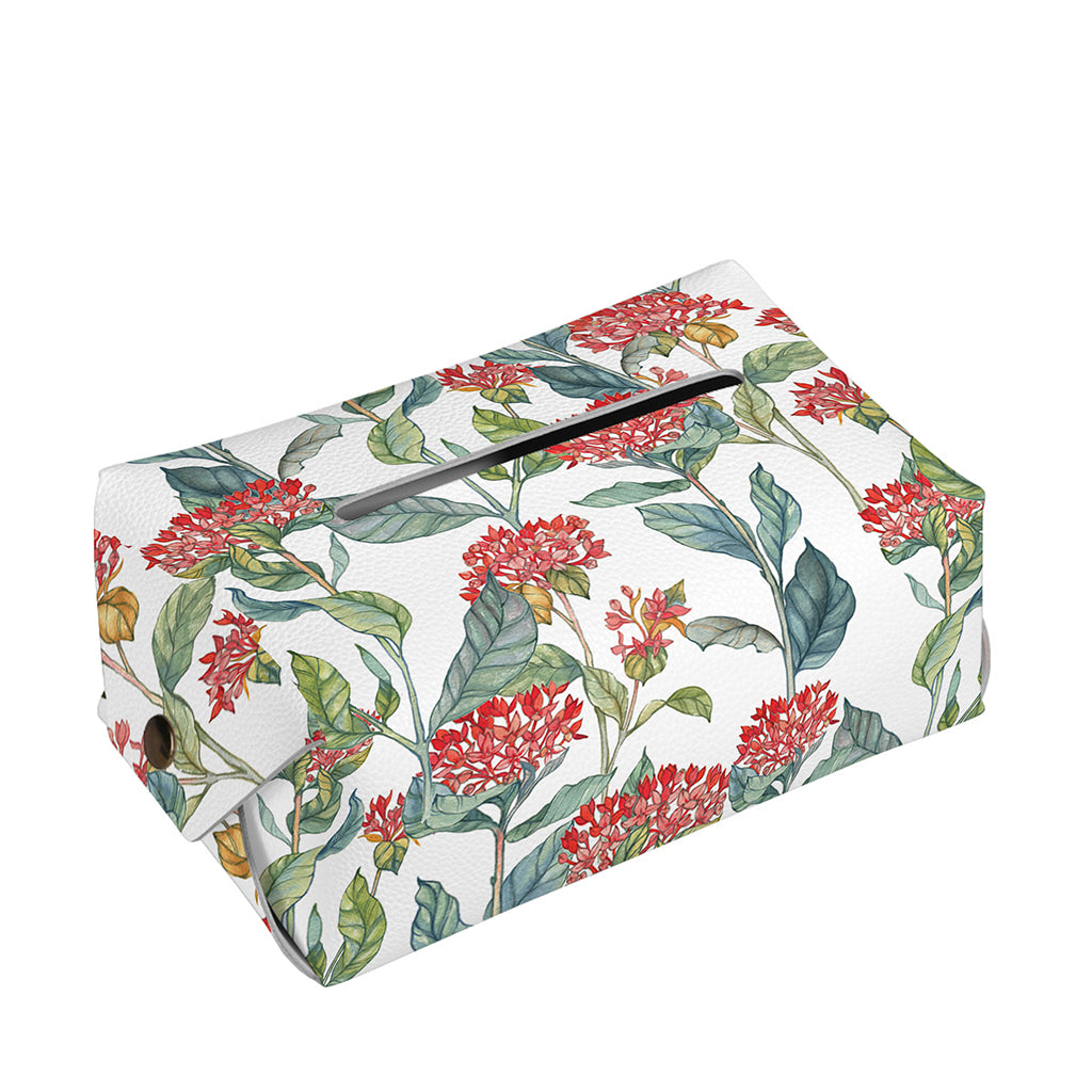 Watercolor Bouvardia Print Rectangle Tissue Box Cover