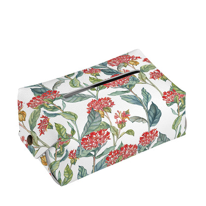Watercolor Bouvardia Print Rectangle Tissue Box Cover