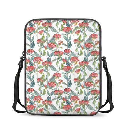 Watercolor Bouvardia Print Rectangular Crossbody Bag