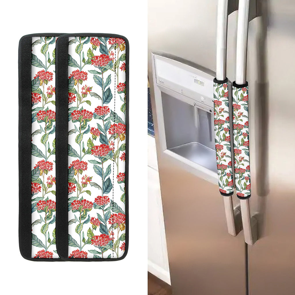Watercolor Bouvardia Print Refrigerator Handle Covers