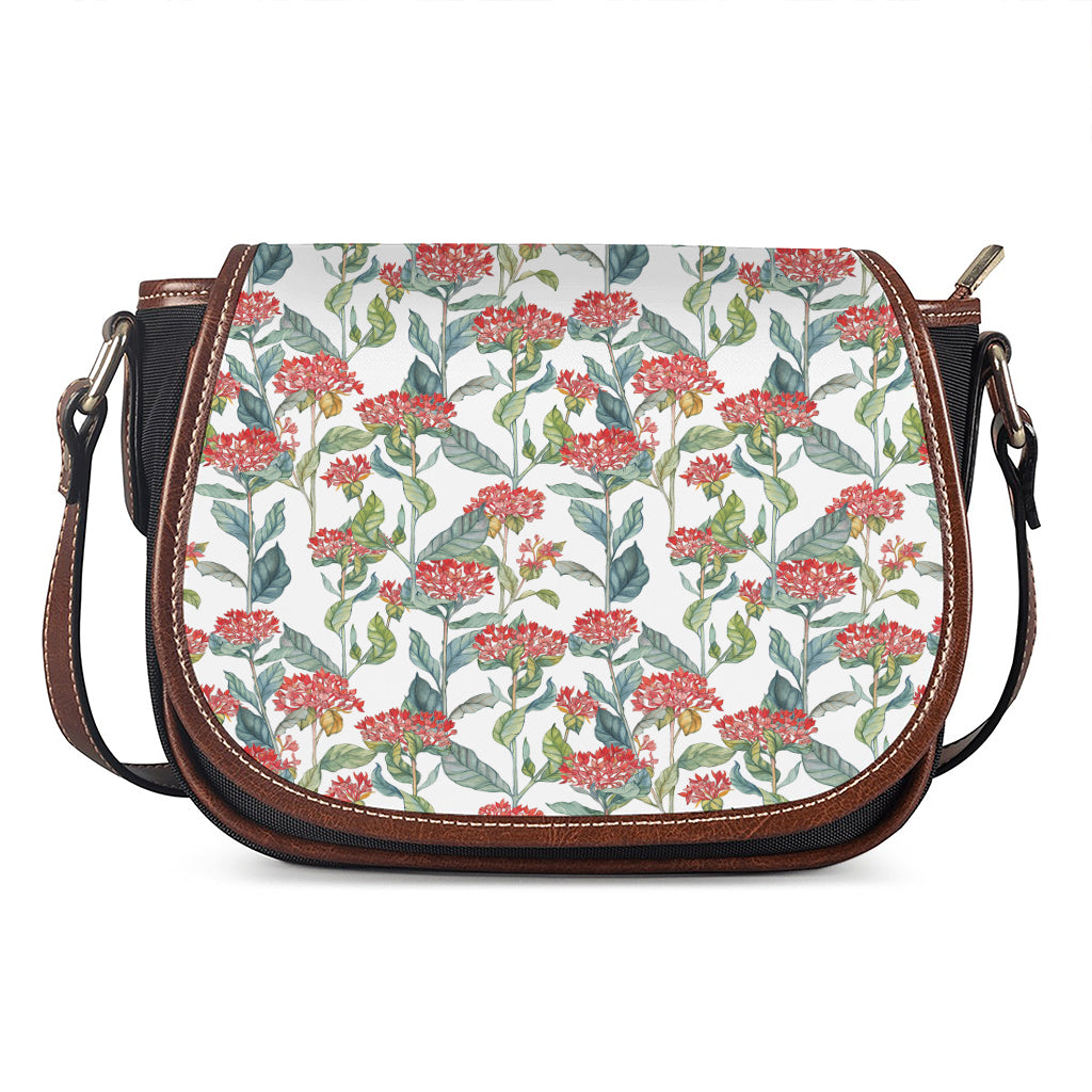 Watercolor Bouvardia Print Saddle Bag