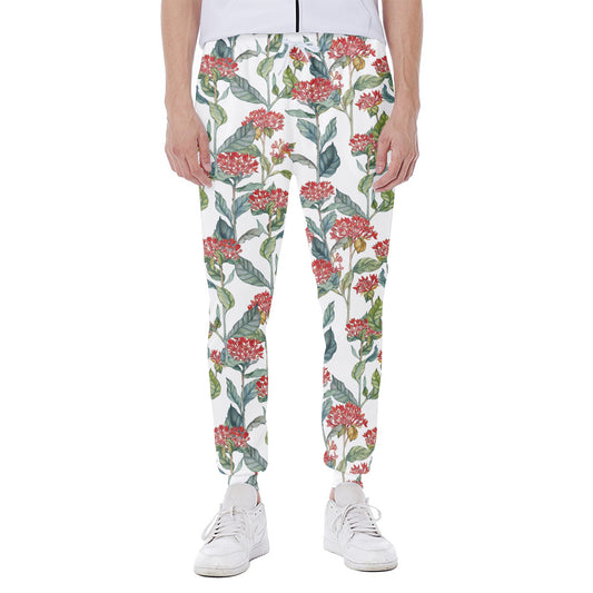 Watercolor Bouvardia Print Scuba Joggers