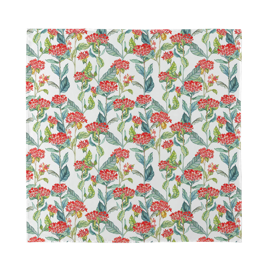 Watercolor Bouvardia Print Silk Bandana