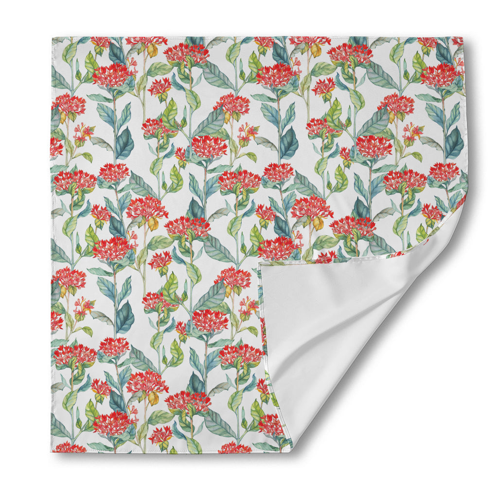 Watercolor Bouvardia Print Silk Bandana