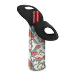 Watercolor Bouvardia Print Single Neoprene Wine Tote