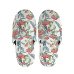 Watercolor Bouvardia Print Slippers