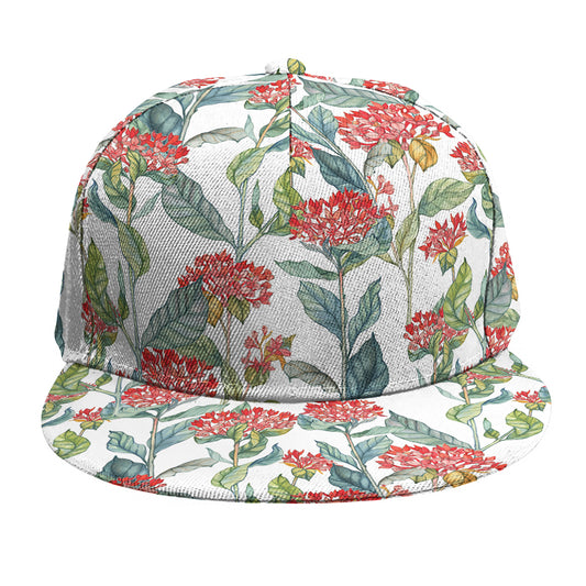 Watercolor Bouvardia Print Snapback Cap