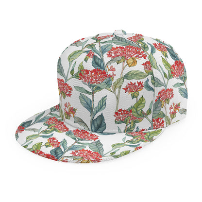 Watercolor Bouvardia Print Snapback Cap