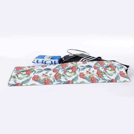 Watercolor Bouvardia Print Sports Towel
