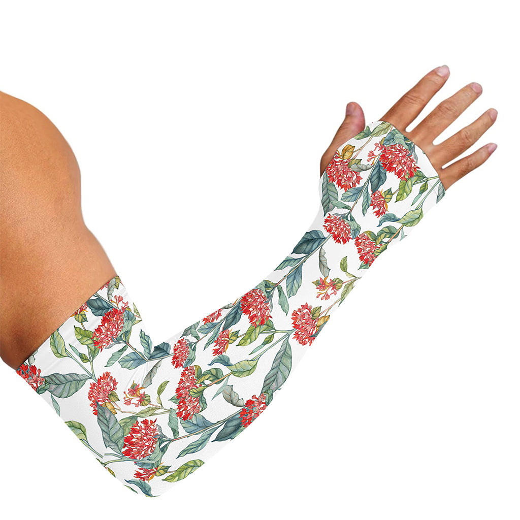 Watercolor Bouvardia Print Sun Protection Arm Sleeves