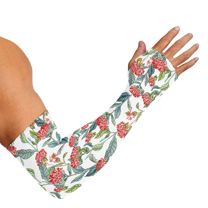 Watercolor Bouvardia Print Sun Protection Arm Sleeves